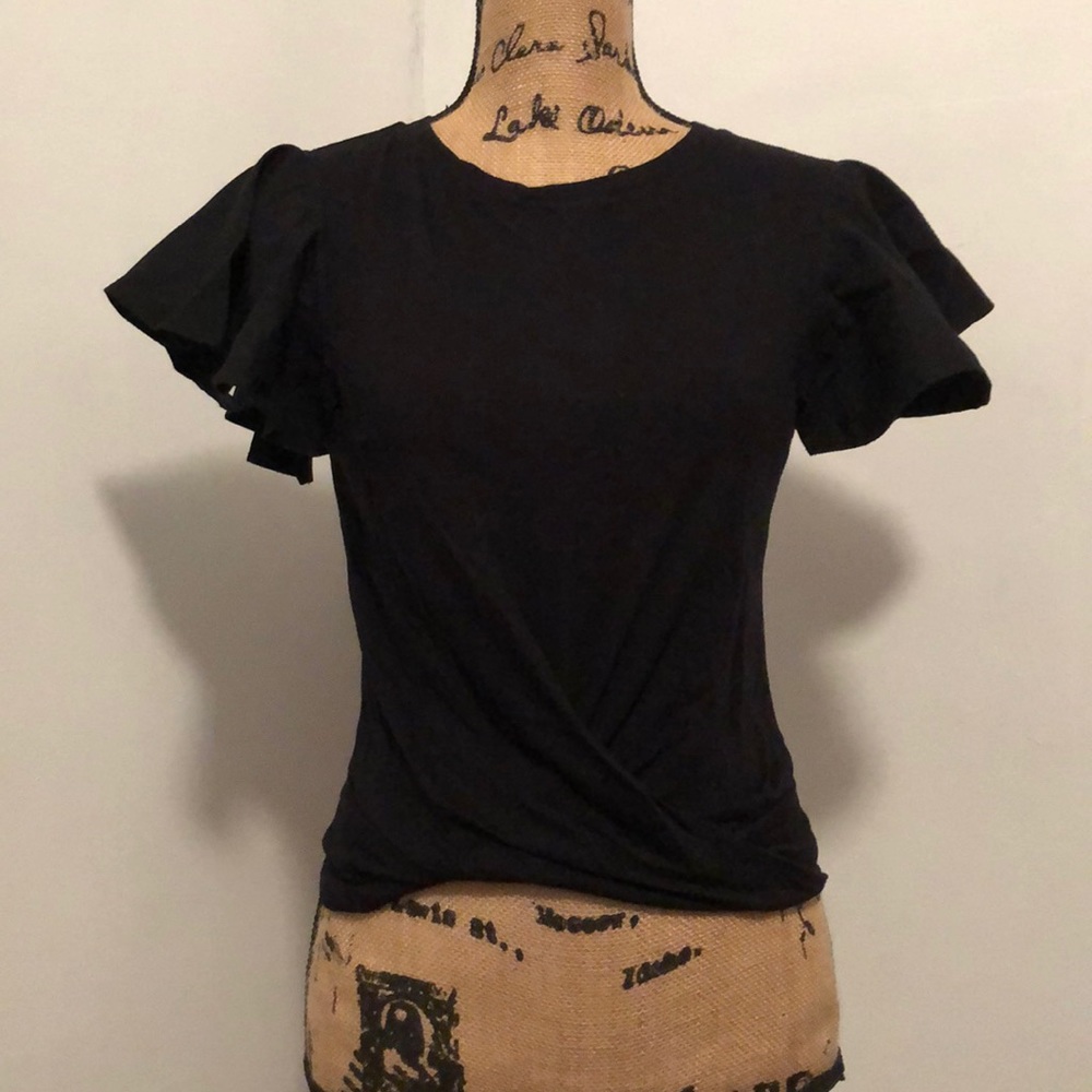 BP Nordstrom black twist hem top